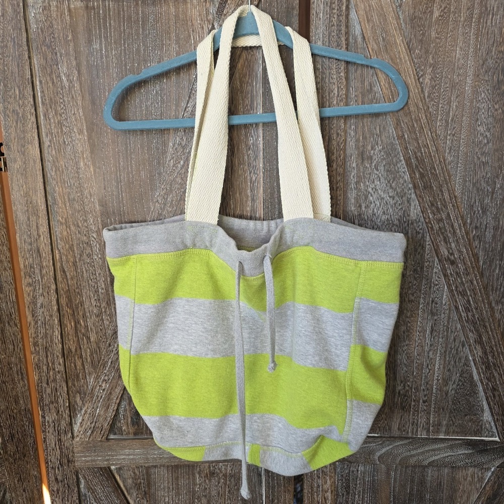MV Sport Shoulder Bag Purse Pro Weave Beachcomber Tote Green Gray Pink Stripes‎